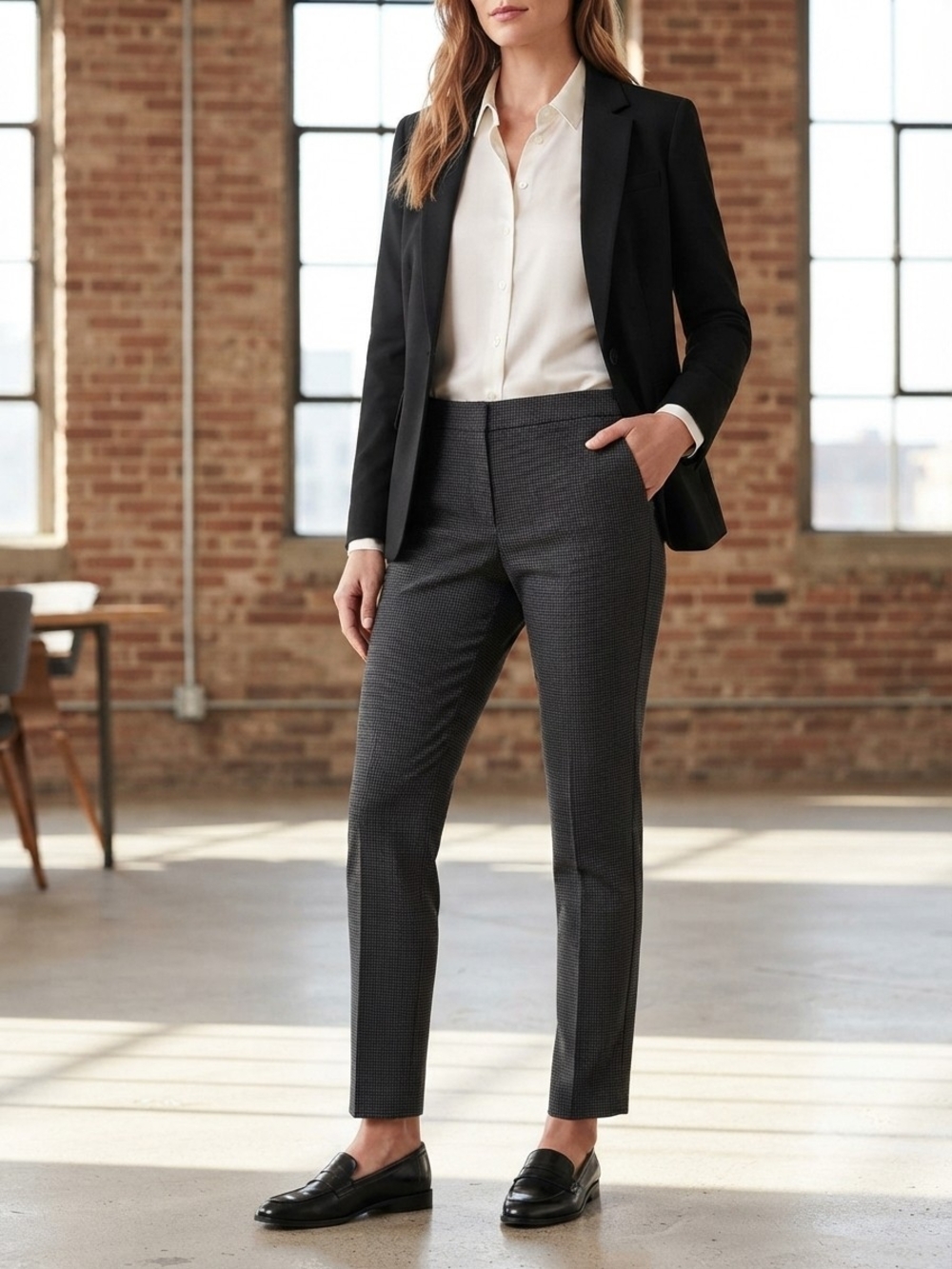 Women’s Charcoal Boot-Cut Work Pants